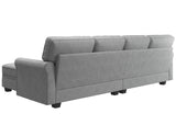 HONBAY Convertible Sectional Sofa Set with Storage Seat U Shaped Sectional Couch with Reversible Chaise Sleeper Sectional Couch Bed for Living Room, Light Grey HONBAY