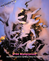 Quntis LED Christmas Cluster Lights, 760 LEDs 25FT Outdoor Waterproof Black Wire Christmas Firecrackers String Lights, 8 Modes Warm White Twinkle Fairy Lights Decor for Indoor Xmas Tree Wedding Party Quntis