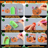 Motipuns 30 Pcs Luminous Halloween Diamond Painting Magnets Kits Glow in The Dark Diamond Art Fridge Magnet Refrigerator Sticker for Beginners Kid Adults Home Decors DIY Art Craft Gifts Motipuns