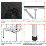 Yaheetech Foldable & Portable Pet Grooming Table for Home - Stainless Steel H-Shape Frame Height Adjustable Pet Beauty Table w/Arm/Noose/Mesh Tray, 45in x 24in Yaheetech