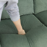 SIENWIEY Recliner Sofa Set for Reclining Living Room Furniture，Green Corduroy Reclining Sofa and Loveseat Set Manual Fabric Reclining Couch Set with 3 Seater Reclining Sofa 2 Seater Loveseat Recliner SIENWIEY