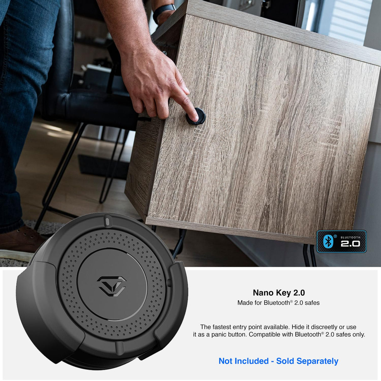 VAULTEK DS5i Smart Station™ Biometric Smart Safe with Dual Wireless Phone Charger + Auto Open Drawer + Bluetooth Safe Management (Covert Black) VAULTEK