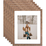 TOFOREVO 11x14 Picture Frames Set of 6 Rustic Wood Grain Photo Frame for Gallery Wall Mounting TOFOREVO