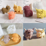 Wehous Highland Cow Silicone Molds, 3D Cow Resin Candle Soap Molds, Unique Animal Mold for Chocolate Fondant Cake Decorating, Keychain Jewelry Pendant Car Freshie Wall Hanging Mold Art Craft Decor Wehous