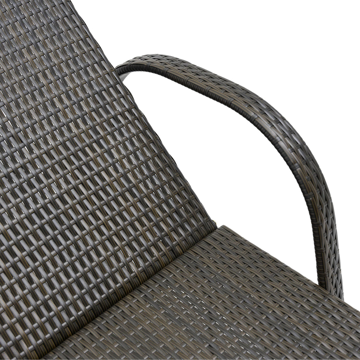 Outsunny Wicker Outdoor Chaise Lounge, 5-Level Adjustable Backrest PE Rattan Pool Lounge Chair with Wheels, Cushion & Headrest, Mixed Brown and Cream White Outsunny