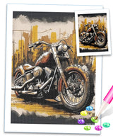 MOER SKY Urban Retro Motorcycle Diamond Painting Kits for Adults, Car 5D DIY Diamond Art Kits Full Drill Diamond for Gift Wall Decor Gem Arts 12x16Inch MOER SKY