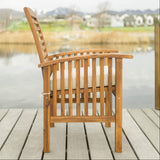 Walker Edison Rendezvous Modern 7 Piece Solid Acacia Wood Outdoor Dining Set, Set of 7, Brown Walker Edison