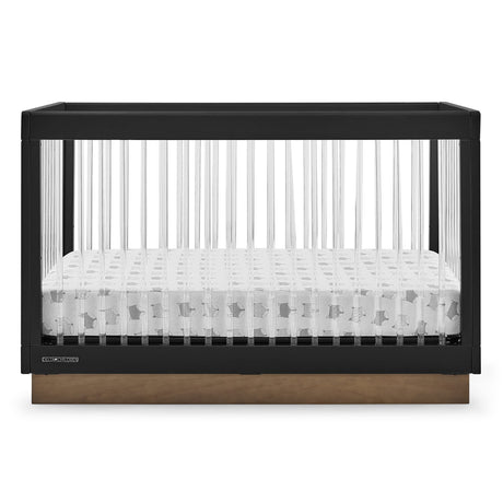 Delta Children James Acrylic 4-in-1 Convertible Crib - Greenguard Gold Certified, Midnight Grey/Acorn Delta Children