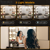 GAOMON Vanity Desk with Mirror and Lights, Corner Makeup Vanity Desk, Large Dressing Tables with Charging, 5 Drawers, Shelves and Vanity Stool, Black GAOMON