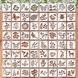 Stencils for Painting, 64pcs 3 Inch Stencils for Crafts Reusable Rock Painting Stencils Plastic Reusable Stencils for Painting on Wood Wall Tile Home Decor Felixcraft