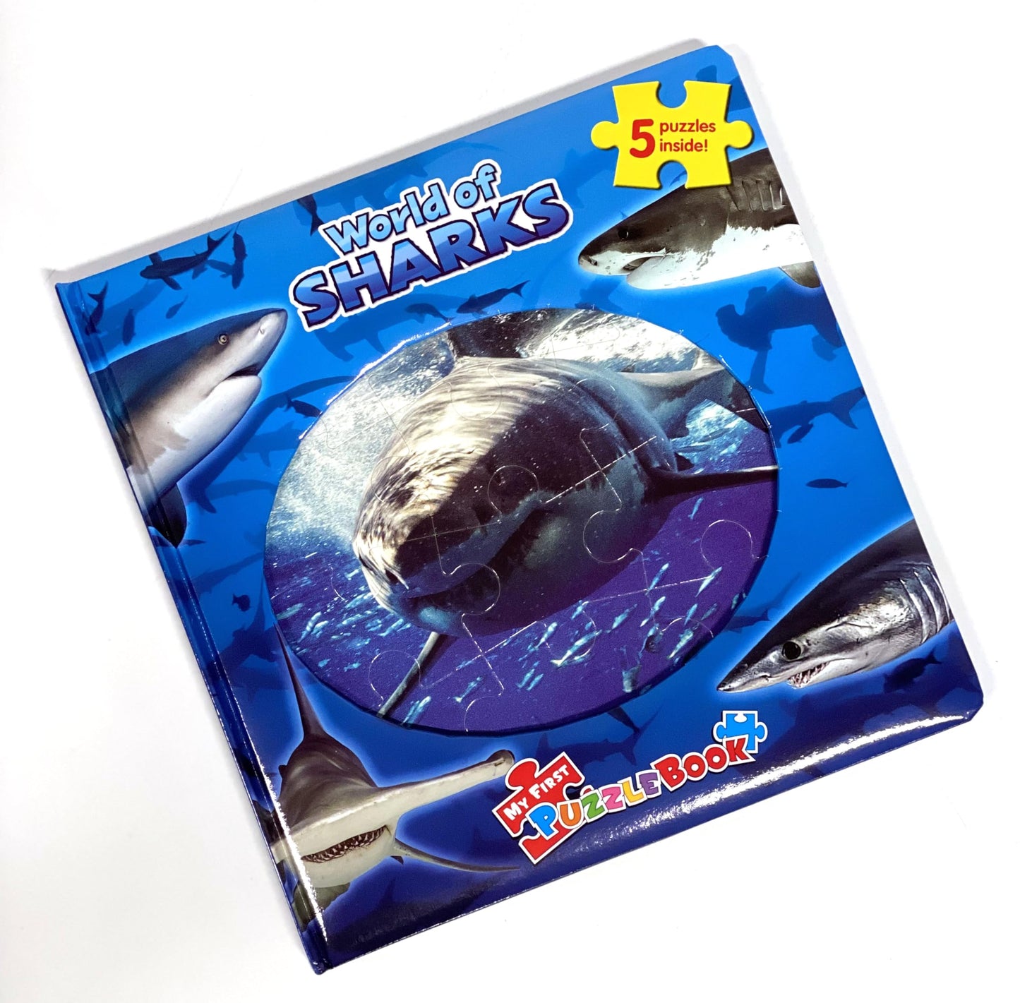 Phidal World of Sharks My First Puzzle Book - Jigsaw Puzzles for kids, 10-page board book, 5 puzzles to enjoy