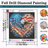 Eagles Loving Diamond Painting Kits for Adults Beginners,DIY Lndependence Day Diamond Art,5D Full Round Drill Diamond Dot Gem Art Kits, Home Wall Decor 12x12 Inch AREOPNMG