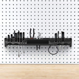 Tool Storage Shelf Wall Mount Utility Shelf Organizer Rack Has 61 Slots, 4 Hooks, 2 Compartments Garage Shelving and Tool Organizers by Stalwart Stalwart