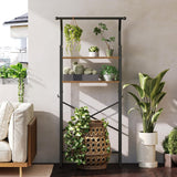 YATINEY Over The Toilet Storage, 2-Tier Bathroom Organizer Shelves with Hooks, Multifunctional Vertical The Toilet Shelf Storage Rack for Bathroom, Rustic Brown and Black TR01BR YATINEY