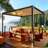 Wilkblck Pergola Brackets, 4PCS Woodworks Pergola Kit 3-Way Right Angle Corner Bracket Elevated Wood Stand Kit Pergola/Gazebo Kit Hardware for 4x4 Lumber Wilkblck