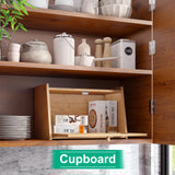 kiplant Bread Box for Kitchen Counter, Large Bamboo Bread Storage Container with Wavy Arcylic Transparent Door, Bamboo Wooden Farmhouse Bread Box for Your House (Natural) kiplant