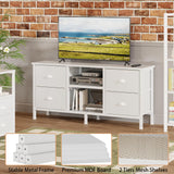 Furologee TV Stand Dresser with 4 Drawers, Entertainment Center with Open Shelf, Small TV Console Table for 50" TV, Media Center for Bedroom, Living Room/White Furologee