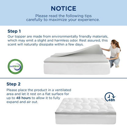 Bedsure 4.5 Inch Memory Foam Mattress Topper King Size, Dual Layer 2.5 Inch Gel Memory Foam & 2 Inch Waterproof Pillow Top Cooling Mattress Pad, Deep Pocket Fits 8"-21" Mattresses, Medium Support