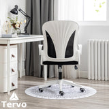 Tervo Model S | Folding Office Chair for Small Spaces | Gaming Chair for Adults & Kids | Ergonomic Mesh Computer Chair for Bedroom | Desk Chair for Home Work | (White & Black) Tervo