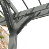 Outsunny 12' x 16' Outdoor Pergola, Wood Gazebo Grape Trellis with Stable Structure for Climbing Plant Support, Garden, Patio, Backyard, Deck, Gray Outsunny