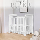 Dream On Me Violet 4-In-1 Convertible Mini Crib In White, Greenguard Gold Certified, JPMA Certified, 3 Position Mattress Height Settings, Non-Toxic Finish Dream On Me