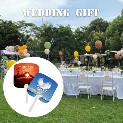 DIICCYO Church Fans Handheld Set of 30 Pcs, Blank Double-Sided Sublimation Wedding Paddle Fan with Handle, Blank Plastic Fans for Church Wedding Parties Classroom DIY