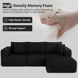 DURASPACE Modular Sectional Sofa, Cloud Boneless Couch with Deep Seat, Cup Holder, Memory Foam, Corduroy L Shaped Couch Convertible Sofa Bed for Living Room Bedroom, No Assembly Required DURASPACE