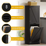 DWVO Tilt Out Laundry Hamper - 53" Tall Bathroom Storage Cabinet Laundry Cabinet with Adjustable Shelves and Clothes Basket, Laundry Hamper Shelf for Laundry Room Bathroom Organizer, Black DWVO