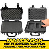 CASEMATIX Hard Gun Case for Pistols - TSA Approved Waterproof & Shockproof Gun Cases for Pistols, Compact 9mm Gun Case for Carrying Handgun with Scope and Accessories CASEMATIX