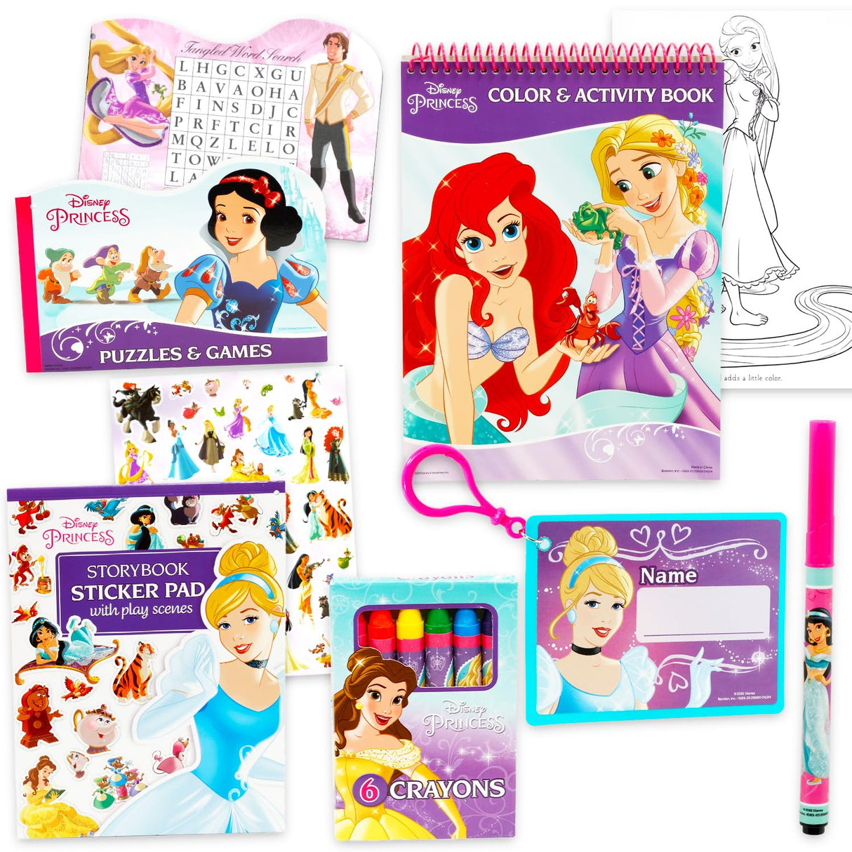 Disney Princess Ultimate Activity Set - Arts and Crafts Portfolio with Coloring Books, Stickers, Games, Puzzles, Drawing and More | Disney Princess Activities for Girls, Kids Disney