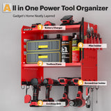 Spampur Toolbox Wall-Mounted Tool Cabinet Organizer,150LBS Weight Capacity for Power Tools, 30-Tool Garage/Studio Storage System, 15-Min Quick Assembly with Metal Frame, Father Day Gift for Men Spampur