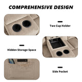 CANMOV Recliner Sofa Set, Manual Recliner Loveseat with Overstuffed Armrest for Living Room,Bedroom Furniture,Office,2 Seat Light Brown CANMOV