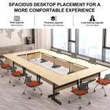 Conference Table, 4 Pack Folding Conference Room Table Flip Top Training Table, Modern Mobile Meeting Table with Lockable Wheels for Office, Classroom, School, 55 x 23.6 x 29.5 inch (4pcs) Goakwwuz