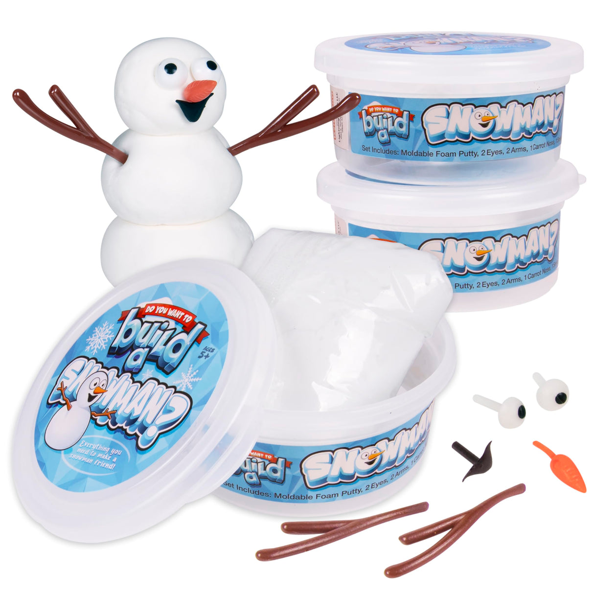 Kangaroo Build a Snowman Kit 3Pk, Do You Want To Build a Snowman, Melting Snowman Putty Kit, Make Snowman Kit, Kids Stocking Stuffers, Toddlers Stocking Stuffers, Snowman Clay Craft Kit, Snowman Craft Kangaroo