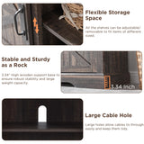 OKD Farmhouse Electric TV Stand for 65+ Inch TV, Rustic Entertainment Center with 18" Fireplace, Sliding Barn Door, Storage Shelves, Wood Media Console Cabinet for Living Room, Dark Rustic Oak OKD