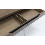 Signature Design by Ashley Roanhowe Contemporary 2-Drawer Coffee Table with Open Lower Shelf and Tapered Legs, Dark Brown Signature Design by Ashley