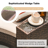 SUNSITT Outdoor Patio Furniture 4-Piece Half-Moon Curved Sofa Set PE Rattan Wicker sectional Set with 2 Side Tables SUNSITT