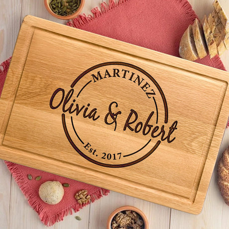 Personalized Wood Cutting Boards, 9 Designs, Custom Engraved Gifts Chopping Block, Couple Gift for Wedding, Anniversary, Bridal Shower, Engagement, House Warming Gifts New Home, Gifts for Mom - Dad Kenzal Customized