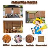 Bamboo Shades Blinds Bamboo Shades Outdoor Bamboo Roller Blinds Retro Bamboo Roll Up Shades, Reed Shades Bamboo Roll Up Blinds with Lift for Outdoor/Indoor Privacy 26×79in（W×H） Brown OCAZI