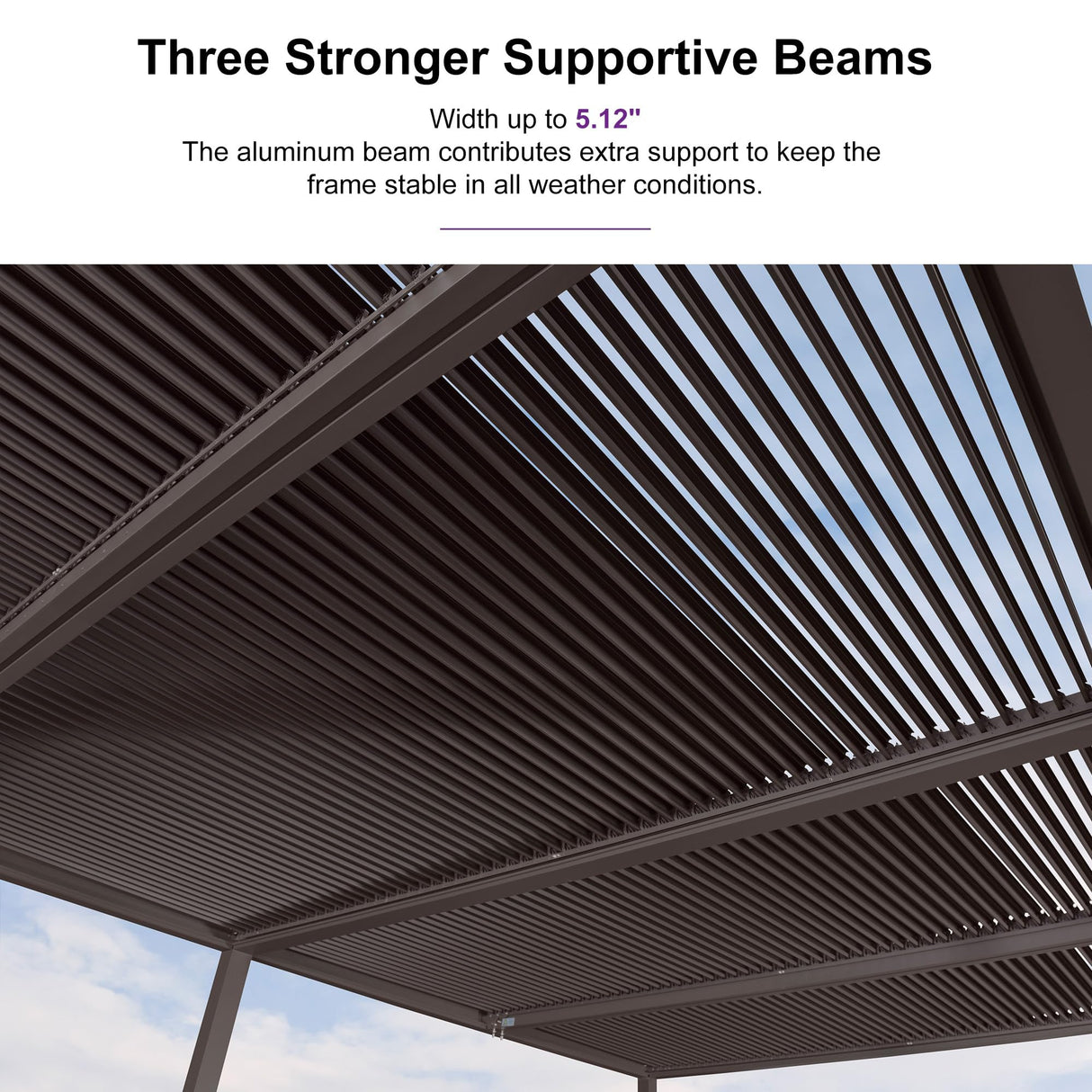 PURPLE LEAF Louvered Pergola 14' × 20' Outdoor Hardtop Gazebo Sun Shade with Adjustable Canopy Patio Aluminum Retractable Roof for Outside Deck Backyard Pavilion PURPLE LEAF