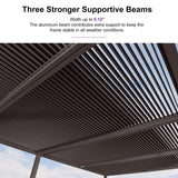 PURPLE LEAF Louvered Pergola 14' × 20' Outdoor Hardtop Gazebo Sun Shade with Adjustable Canopy Patio Aluminum Retractable Roof for Outside Deck Backyard Pavilion PURPLE LEAF