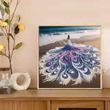 Diamond art Painting Kit, 5D DIY Beach beauty, Special Shape Crystal Artificial Diamond Partial Mosaic Handicraft for Beginners, Wall Decor Art For Bedroom, Office, Living Room, Christmas Gift MVVMTOP