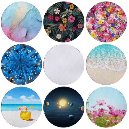 Okllen 60 Pack Sublimation Blank Coaster, Round Sublimation Blank Cup Mat, Rubber Heat Transfer Press Cup Coaster, 4Inch/10 CM