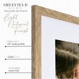 SHEFFIELD HOME 9 Piece Gallery Wall Frame Set, 12x12 in. Matted to 8x8 in. (Light Natural) SHEFFIELD HOME