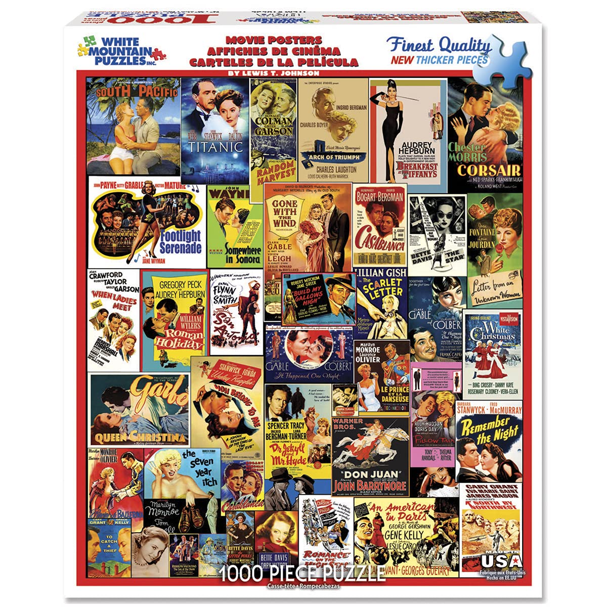 White Mountain Puzzles - Classic Movie Posters - 1,000 Piece Jigsaw Puzzle White Mountain