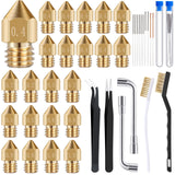 Leifide 50 Pieces 3D Printer Nozzle Cleaning Kit Includes 19 Pcs Stainless Steel Needles Cleaner Tools and 23 Pcs MK8 Nozzles Multiple Sizes Compatible with Makerbot Creality CR-10 Ender 3 5 LEIFIDE