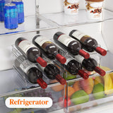Lifewit Plastic Stackable Wine Rack for Refrigerator, Cabinet, Countertop,Wine Bottle Holder, Water Bottle Organizer for Fridge, Pantry, Hold 4 Bottles Lifewit