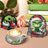 Yijingtop 8 Pcs Christmas Diamond Painting Coasters Kits with Holder,DIY Xmas Diamond Art Coaster Kits for Adults,Christmas Diamond Art Kits for Adults for Home Wall Decor Yijingtop