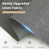 AOSKY Linen Roller Blinds Shades for Indoor Windows Pull Down Cordless Blackout Black Out Window Shade 20 Inch Blinds for Home Dark Grey AOSKY