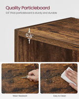 VASAGLE Rustic Brown 6-Tier Open Bookshelf with Adjustable Shelves and Anti-Tip Kit VASAGLE